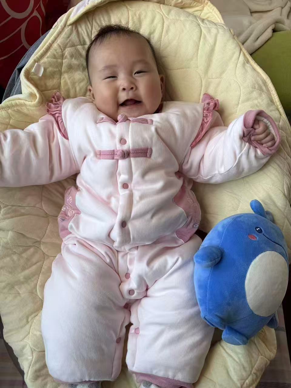 粉色睡衣真暖和